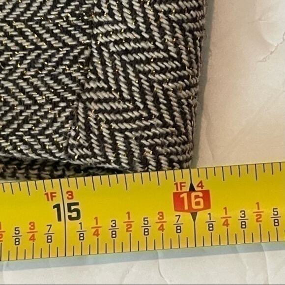 LOFT Brown Tan Wide Leg Herringbone Academia Cuffed Dress Pants NWOT Size 4 - Picture 9 of 11